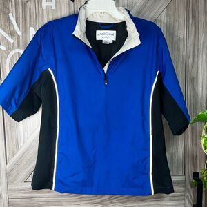 Women's‎ Dryjoys FJ Footjoy Size Large Short Sleeve 1/4 Zip Windbreaker Pullover